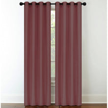 Kate Aurora 2 Piece Terry Slub Light Filtering Luxury Grommet Top Window Curtain Panels - Burgundy Spice