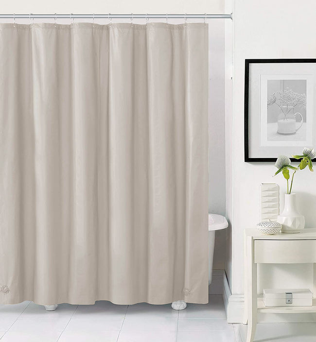 Kate Aurora Basics Supreme Weight Mold & Mildew Resistant Eco-Friendly PEVA Taupe/Linen Shower Curtain Liner - 70 in. W x 72 