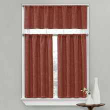 Kate Aurora Complete Textured 3 Piece Café Kitchen Curtain Tier & Valance Set - 56 in. W x 15 in. L, Spice