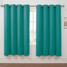 Kate Aurora Set of 2 Thermal Room Darkening Grommet Top Curtains For Small Windows - 63 in. Long - Turquoise