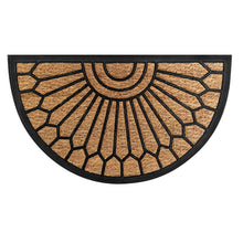 Kate Aurora Manchester Half Circle Welcome Coir Bristled Outdoor All Season Welcome Mat With Rubber Trim - 18"x30"
