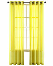 GoodGram Basic Home Grommet Top Sheer Single Window Curtain - 52 in. W x 84 in. L, Yellow