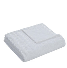 Kate Aurora Pastel Chic Embossed Leaves Ultra Plush Accent Throw Blanket - 50 in. W x 60 in. L - White