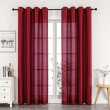 Kate Aurora Artisan Lightweight Transparent Faux Silk Sheer Grommet Single Curtain Panel - 52 in. W x 84 in. L, Burgundy