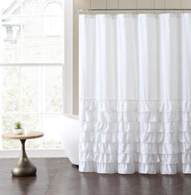 Kate Aurora Melanie Shabby Chic Gypsy Semi Ruffled Fabric Shower Curtains