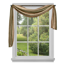GoodGram Ombre Crushed Satin Sheer Single Window Curtains & Valances - 50 in. W x 144 in. L Single Scarf, Earth