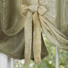 GoodGram Ombre Crushed Satin Sheer Single Window Curtains & Valances - 50 in. W x 63 in. L Single Tie Up Shade, Sage