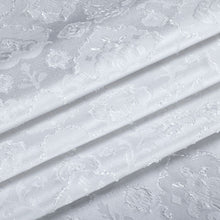 Kate Aurora Regency Collection Raised Jacquard Damask Fabric Tablecloth - 54 in. W x 84 in. L (6-8 Chairs), White