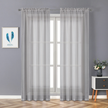 Kate Aurora Living 4-Pack High End Luxe Rod Pocket Sheer Voile Window Curtain Set - Gray