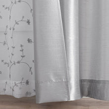 Kate Aurora Gloria Embroidered 6 Piece Rod Pocket Coordinating Sheer Window Curtain Panels - Silver