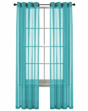GoodGram Basic Home Grommet Top Sheer Single Window Curtain - 52 in. W x 45 in. L, Turquoise