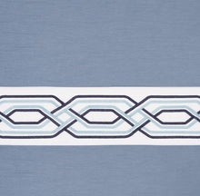Kate Aurora Pacifico Complete 3 Piece Rod Pocket Embroidered Tier & Valance Kitchen Curtain Set - 24 in. Long - Blue
