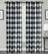 Kate Aurora Country Farmhouse Living Classic Buffalo Plaid Checkered Single Grommet Top Window Curtain Panel - 54 in. W x 84 