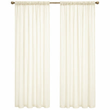 Kate Aurora Beige 2 Piece Ultra Lux Rod Pocket Sheer Curtain Panels For Extra Long Windows - 95 in. Long