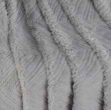 Kate Aurora Salon de Maison Faux Shearling Ultra Plush Gray Chevron Throw Blanket - 50 in. x 60 in.