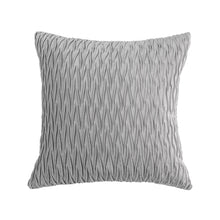 Kate Aurora Overfilled Crushed Velvet 1 Piece Zippered Christmas Accent Throw Pillow - 18" x 18" - Gray