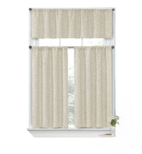Kate Aurora Complete Textured 3 Piece Café Kitchen Curtain Tier & Valance Set - 56 in. W x 15 in. L, Ivory