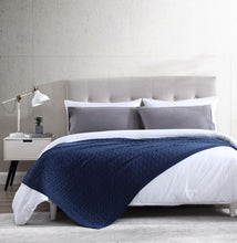 Kate Aurora University Living® Ultra Soft & Plush Oversized "The Scholar" Cable Knit Cotton Accent Throw Blanket - Navy