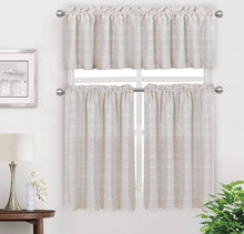 Kate Aurora 3 Piece Claire Embroidered Cafe Rod Pocket Kitchen Curtain Tier & Valance Set