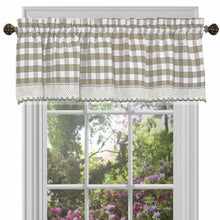 GoodGram Country Plaid Window Valance Treatment - 58 in. W x 14 in. L, Taupe