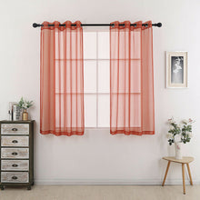 Kate Aurora Living 2 Piece Designer Sheer Voile Grommet Top Window Curtains - 20 in. W x 63 in. L, Pumpkin Spice