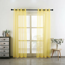 Kate Aurora Living 2 Piece Designer Sheer Voile Grommet Top Window Curtains - 20 in. W x 45 in. L, Gold