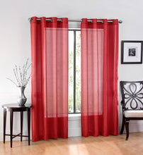 GoodGram Ultra Luxurious Elegant Sheer Grommet Single Curtain Panel - 54 in. W x 84 in. L, Red