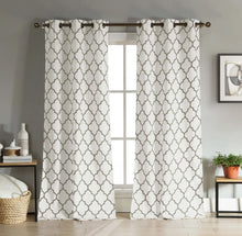 Kate Aurora Extra Long Fallon 2 Piece Sheer Lattice Design Grommet Top Window Curtain Panels - 112 in. Long