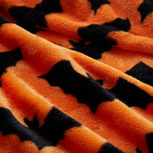 Kate Aurora Living Halloween Spooky Bats Rustic Orange & Black Ultra Soft & Plush Throw Blankets