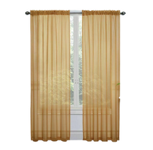 Kate Aurora Basic 2 Pack Sheer Voile Home Window Curtains - 52 in. W x 84 in. L, Gold