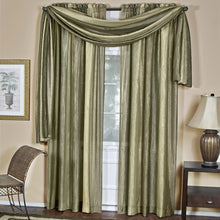 GoodGram Royal Ombre Crushed Semi Sheer Complete 3 Piece Window Curtains & Scarf Set - 42 in. W x 84 in. L, Sage