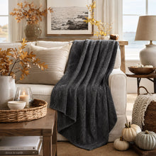 Kate Aurora Ultra Soft & Plush Herringbone Fleece Throw Blanket Covers - Gray Color