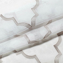 Kate Aurora Lux Home 2 Pack Shabby Trellis Semi Sheer Embroidered Clover Grommet Top Curtains - 38 in. W x 84 in. L, Linen