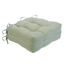 Kate Aurora Country Living Plush Solid Colored Country Farmhouse Reversible Chair Cushions/Pads With Tear Proof Ties - Green 