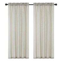 Kate Aurora 1 Piece Moroccan Sparkle Rod Pocket Semi Sheer Voile  Window Curtain Panel - Tan