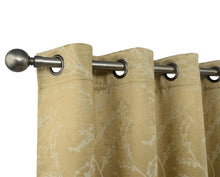 Kate Aurora 2 Pack Arbor Room Darkening Floral Grommet Top Window Curtain Panels - 52 in. W x 84 in. L, Taupe/Gold