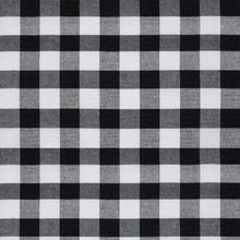 GoodGram Buffalo Check Gingham Custom Window Curtain Treatments - Single Tie-Up Curtain 42 in. W x 63 in. L, Black