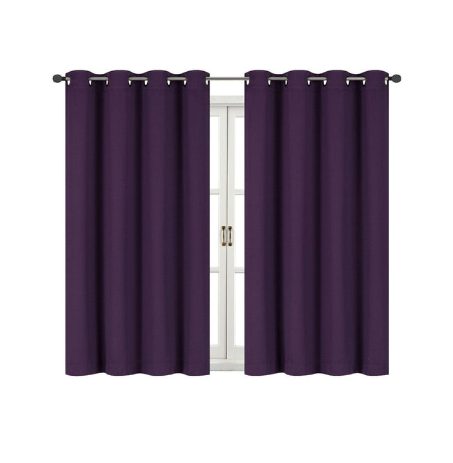 Kate Aurora 100% Hotel Thermal Blackout Purple Grommet Top Curtain Panels - 50 in. W x 45 in. L, Purple