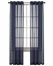GoodGram Basic Home Grommet Top Sheer Single Window Curtain - 52 in. W x 45 in. L, Navy