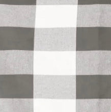 Kate Aurora Country Farmhouse Large Buffalo Plaid Tie Up Window Curtain With Ties - Gray