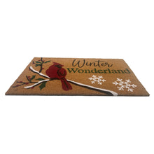 Kate Aurora Christmas Winter Wonderland Cardinal & Snowflakes Bristled Outdoor Welcome Mat - 18"x30"