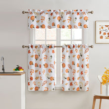 Kate Aurora 3 Piece Thanksgiving Autumn Harvest Pumpkins & Leaves Kitchen Curtain Tier & Valance Set