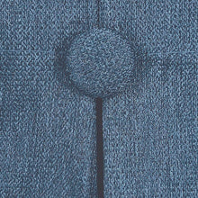 Kate Aurora 1 Piece Grant Light Filtering Button Pleated Rod Pocket & Back Tab Window Curtain Panel - 63 in. Long - Navy Blue