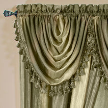 GoodGram Ombre Crushed Satin Sheer Single Window Curtains & Valances - 46 in. W x 42 in. L Single Valance, Sage