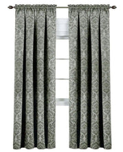 Kate Aurora Royal Living 2 Piece Rod Pocket Damask Design 95% Blackout Curtain Panels - 63 in. Long - Sage