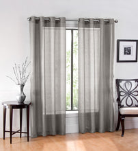GoodGram Basic Home Grommet Top Sheer Single Window Curtain - 52 in. W x 45 in. L, Silver