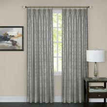 Kate Aurora 2 Pack Windsor Pinch Pleat/Rod Pocket/Back Tab Quatrefoil Window Curtain Panels - 84 in. Long - Gray