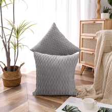 Kate Aurora Overfilled Crushed Velvet 1 Piece Zippered Christmas Accent Throw Pillow - 18" x 18" - Gray