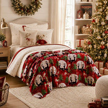 Kate Aurora Holiday Living Christmas Holiday Magical Reindeer Plush Accent Red Throw Blanket - 50 in. W x 60 in. L
