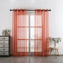 Kate Aurora Living 2 Piece Designer Sheer Voile Grommet Top Window Curtains - 20 in. W x 63 in. L, Pumpkin Spice
